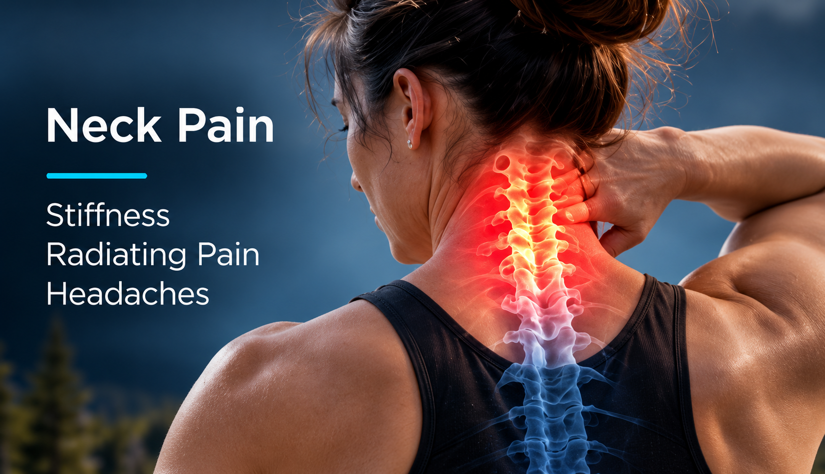 Neck pain, stiffness, radiating pain and headaches